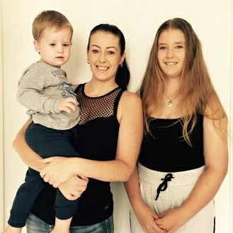 Joanna claims she and her children Malakai (left) and Mahala were left in pain after the 2015 flight. Photo: Facebook