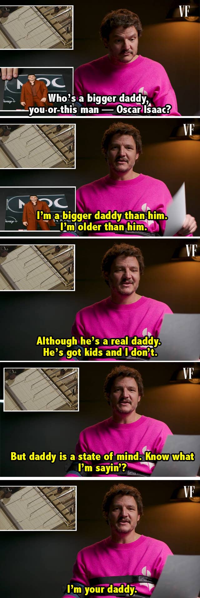 Pedro saying he's daddy