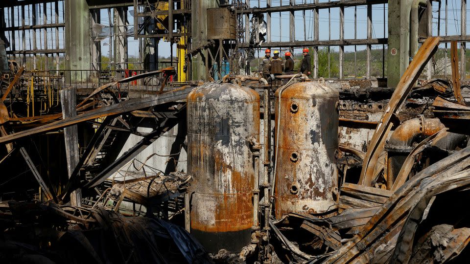 A thermal power plant badly damaged in a Russian strike. - Valentyn Ogirenko/Reuters