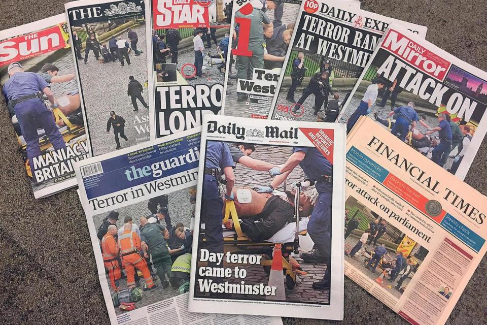 The UK's newspaper react to a terror attack on Westminster (PA)