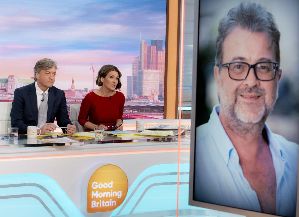 Richard Madeley and Susanna Reid paid tribute to Derek Draper on Good Morning Britain in January 2024. (Shutterstock/ITV)