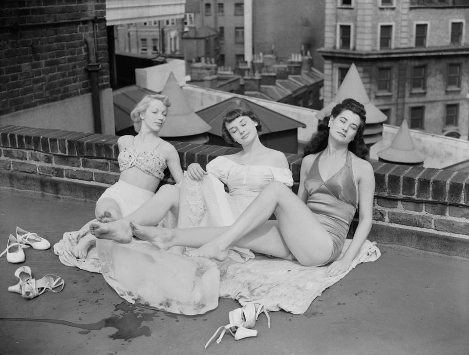 Rooftop sun tanning: 1949