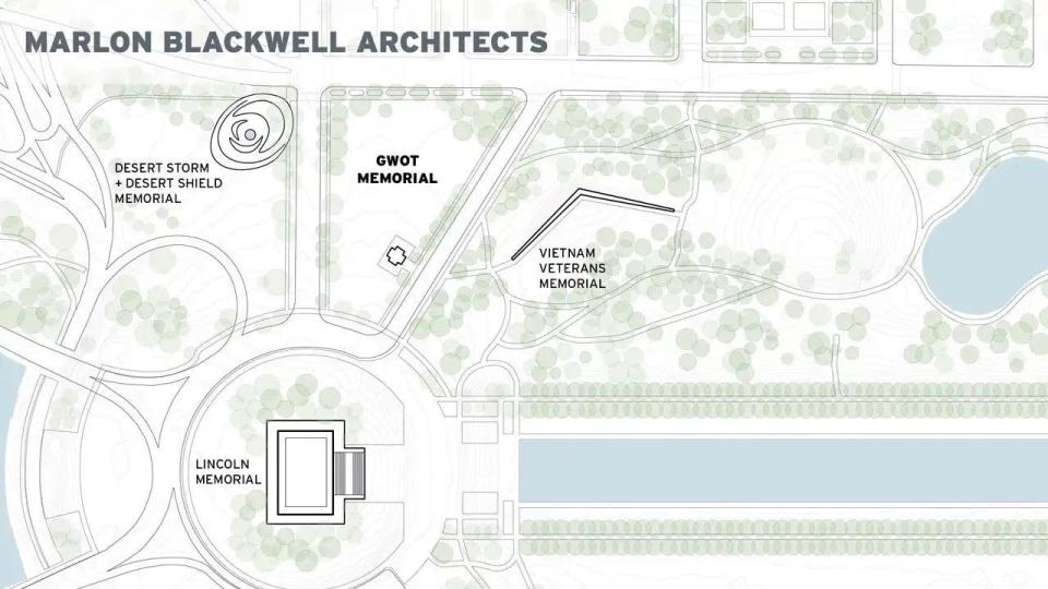 A Global War on Terrorism memorial will be located in the reserve area of the national mall next to the Lincoln Memorial and at the intersections of 23rd Street, Northwest Henry Bacon Drive and Northwest Constitution Avenue.