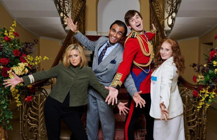 ‘Prince Andrew: The Musical’ stars Sidi, Munya Chawawa, Kieran Hodgson and Jenny Bede (Channel 4)