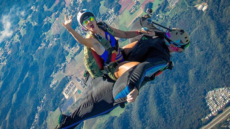 Daredevils perform wing-suit rodeo above the clouds!