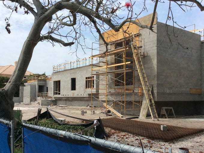 The 15,900-square-foot home of Tampa Bay Lightning owner Jeff Vinik, located on St. Armands Key, under construction in 2015.