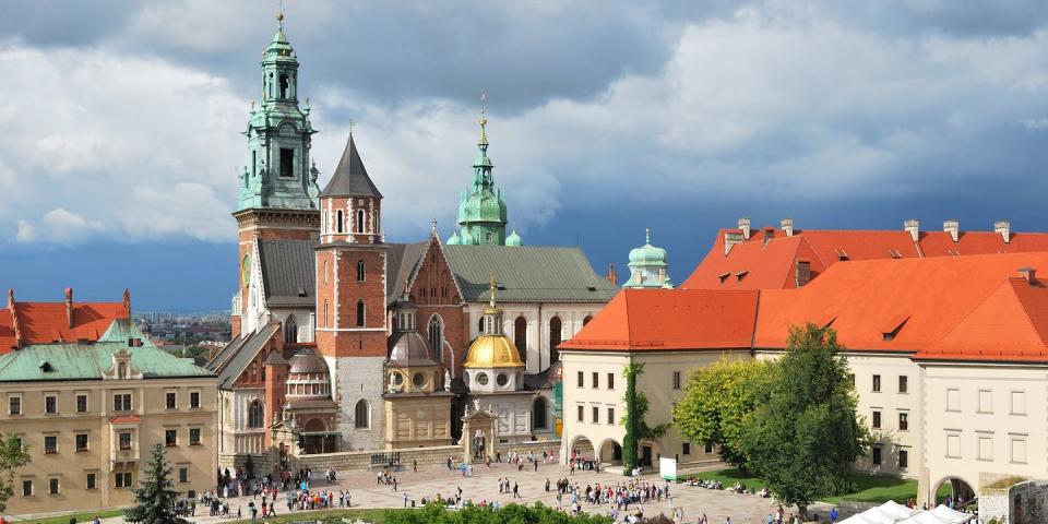 <p>If you love grand architecture, Krakow is definitely worth a visit. In this up-and-coming city, you can explore the Old Town where you can take a tour of the 13th-century <a href="https://go.redirectingat.com?id=74968X1596630&url=https%3A%2F%2Fwww.tripadvisor.com%2FAttraction_Review-g274772-d276748-Reviews-Wawel_Royal_Castle-Krakow_Lesser_Poland_Province_Southern_Poland.html&sref=https%3A%2F%2Fwww.redbookmag.com%2Flife%2Fg37132507%2Fup-and-coming-travel-destinations%2F" rel="nofollow noopener" target="_blank" data-ylk="slk:Wawel Castle;elm:context_link;itc:0;sec:content-canvas" class="link ">Wawel Castle</a>, visit the <a href="https://go.redirectingat.com?id=74968X1596630&url=https%3A%2F%2Fwww.tripadvisor.com%2FAttraction_Review-g274772-d276749-Reviews-Wawel_Cathedral-Krakow_Lesser_Poland_Province_Southern_Poland.html&sref=https%3A%2F%2Fwww.redbookmag.com%2Flife%2Fg37132507%2Fup-and-coming-travel-destinations%2F" rel="nofollow noopener" target="_blank" data-ylk="slk:Wawel Cathedral;elm:context_link;itc:0;sec:content-canvas" class="link ">Wawel Cathedral</a>, and stroll the main square (the largest in Europe). </p><p>There are also plenty of cafes, plus beer bars serving both local and Europeans brews, and hotels like <a href="https://go.redirectingat.com?id=74968X1596630&url=https%3A%2F%2Fwww.tripadvisor.com%2FHotel_Review-g274772-d276783-Reviews-Hotel_Copernicus-Krakow_Lesser_Poland_Province_Southern_Poland.html&sref=https%3A%2F%2Fwww.redbookmag.com%2Flife%2Fg37132507%2Fup-and-coming-travel-destinations%2F" rel="nofollow noopener" target="_blank" data-ylk="slk:Copernicus;elm:context_link;itc:0;sec:content-canvas" class="link ">Copernicus</a> and the <a href="https://go.redirectingat.com?id=74968X1596630&url=https%3A%2F%2Fwww.tripadvisor.com%2FHotel_Review-g274772-d321158-Reviews-Sheraton_Grand_Krakow-Krakow_Lesser_Poland_Province_Southern_Poland.html&sref=https%3A%2F%2Fwww.redbookmag.com%2Flife%2Fg37132507%2Fup-and-coming-travel-destinations%2F" rel="nofollow noopener" target="_blank" data-ylk="slk:Sheraton Grand;elm:context_link;itc:0;sec:content-canvas" class="link ">Sheraton Grand</a>, featuring a rooftop bar overlooking the castle.</p>