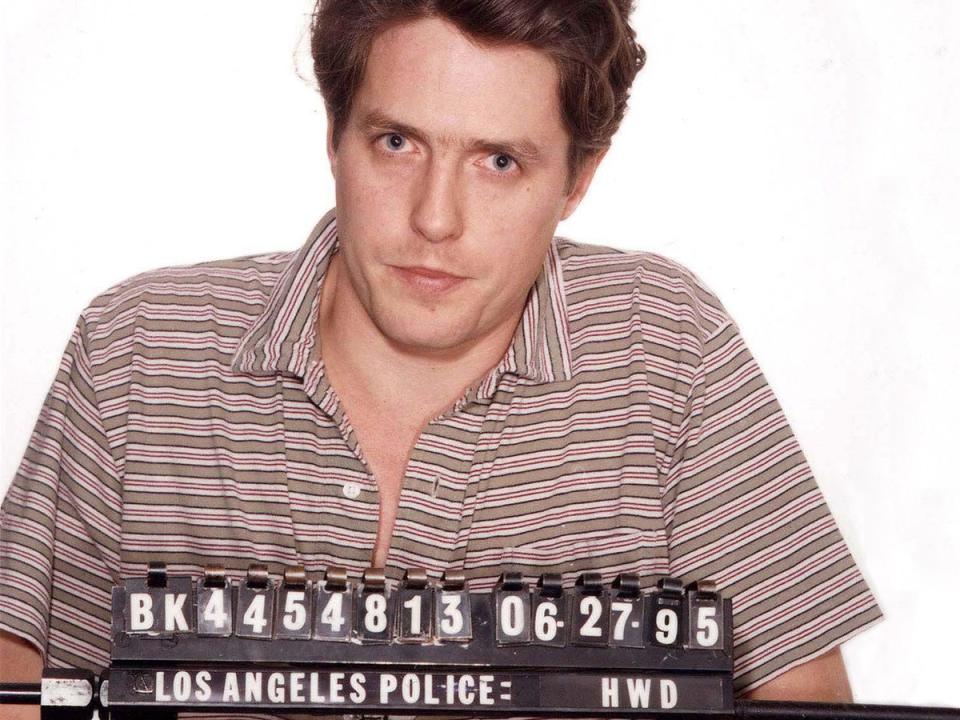 Hugh Grant, then 34, was arrested in Los Angeles for ‘lewd conduct’ with a sex worker in the early hours of 27 June 1995 (Getty)