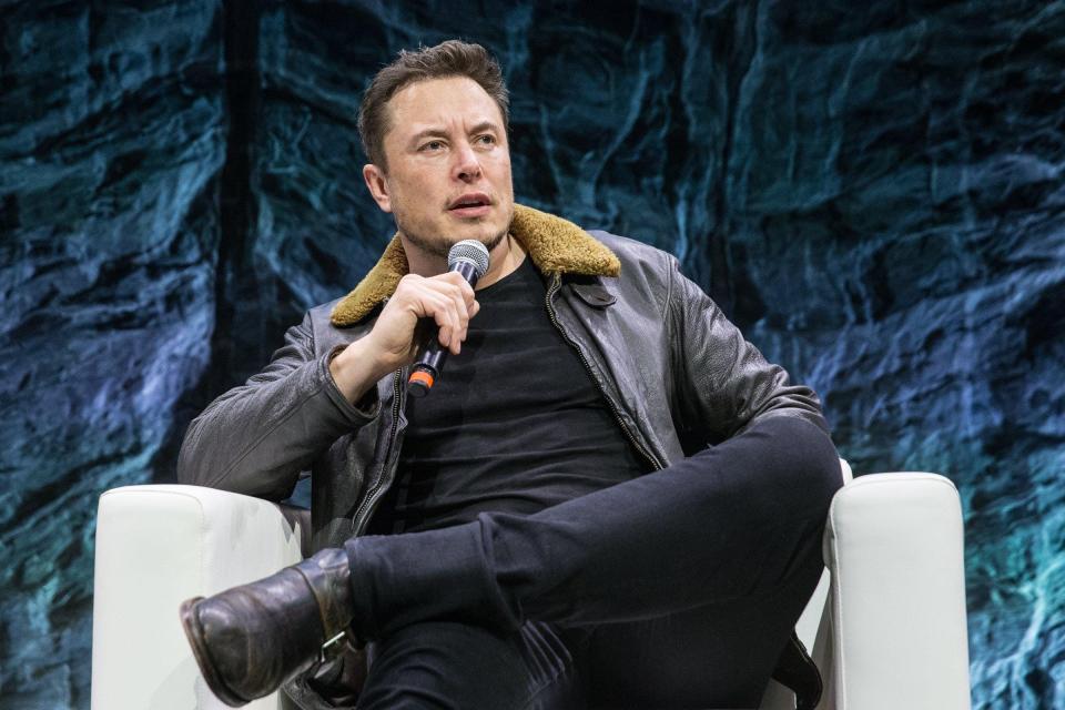 Elon Musk, CEO of Tesla and SpaceX, speaks during a South by Southwest panel in Austin in 2018