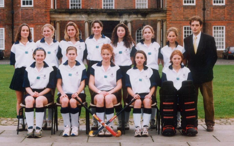 When Kate was at Marlborough, she was captain of her hockey team (pictured back row, centre)