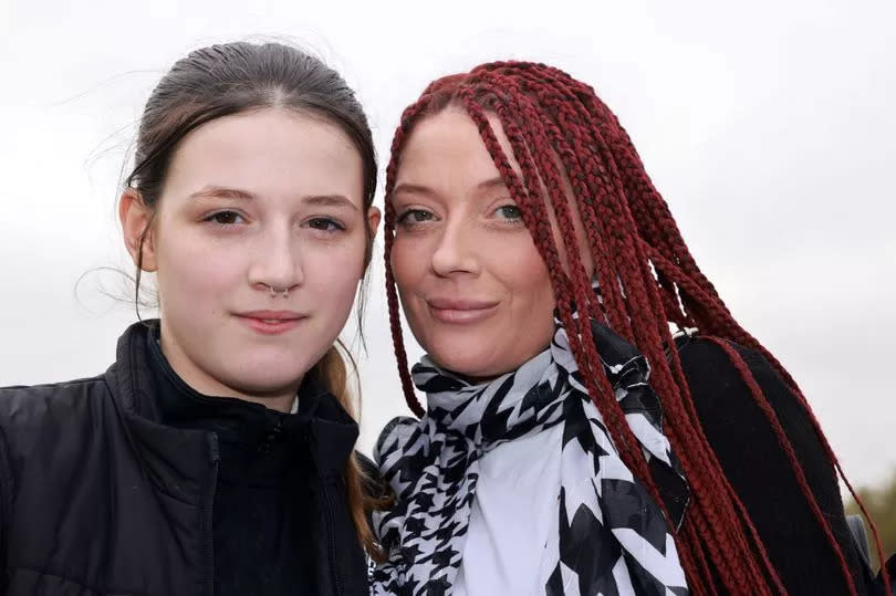 Faith Robson (left) has been told she can't attend her school prom. Pictured with her mum Kayla Massey