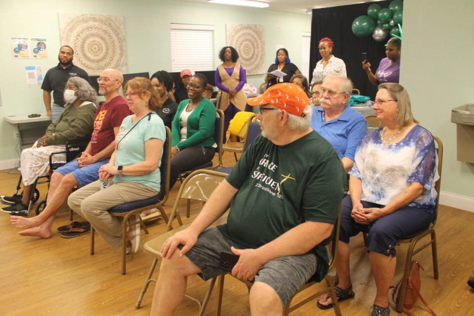 People gathered at the Forest Pines Community Center on Saturday at 1027 NE 25th St. for the Gainesville Housing Authority's "Community Kickback" event.
(Photo: Photo by Voleer Thomas/For The Guardian)