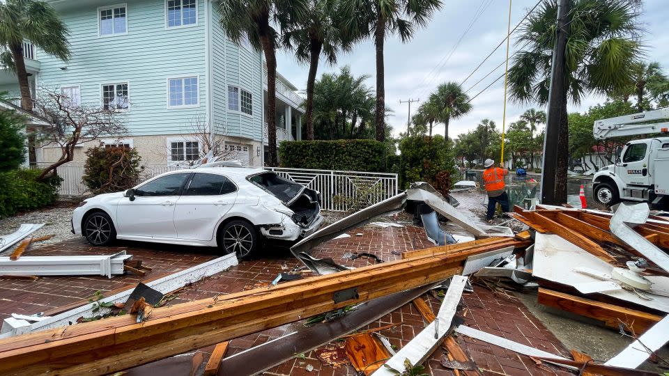 Reported tornado damage in Clearwater, Florida.  - Dirk Shadd/Tampa Bay Times/Zuma Press
