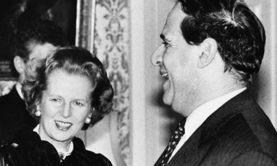 Margaret Thatcher with Leon Brittan at No 10 Downing Street.