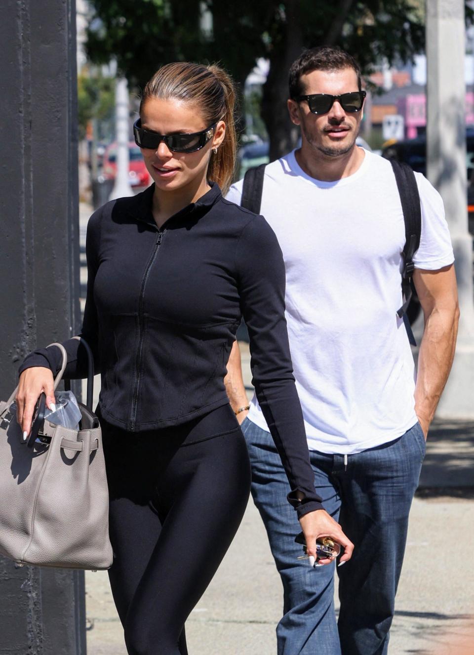 Brooks Nader and Gleb Savchenko are seen leaving dance rehearsals on DWTS