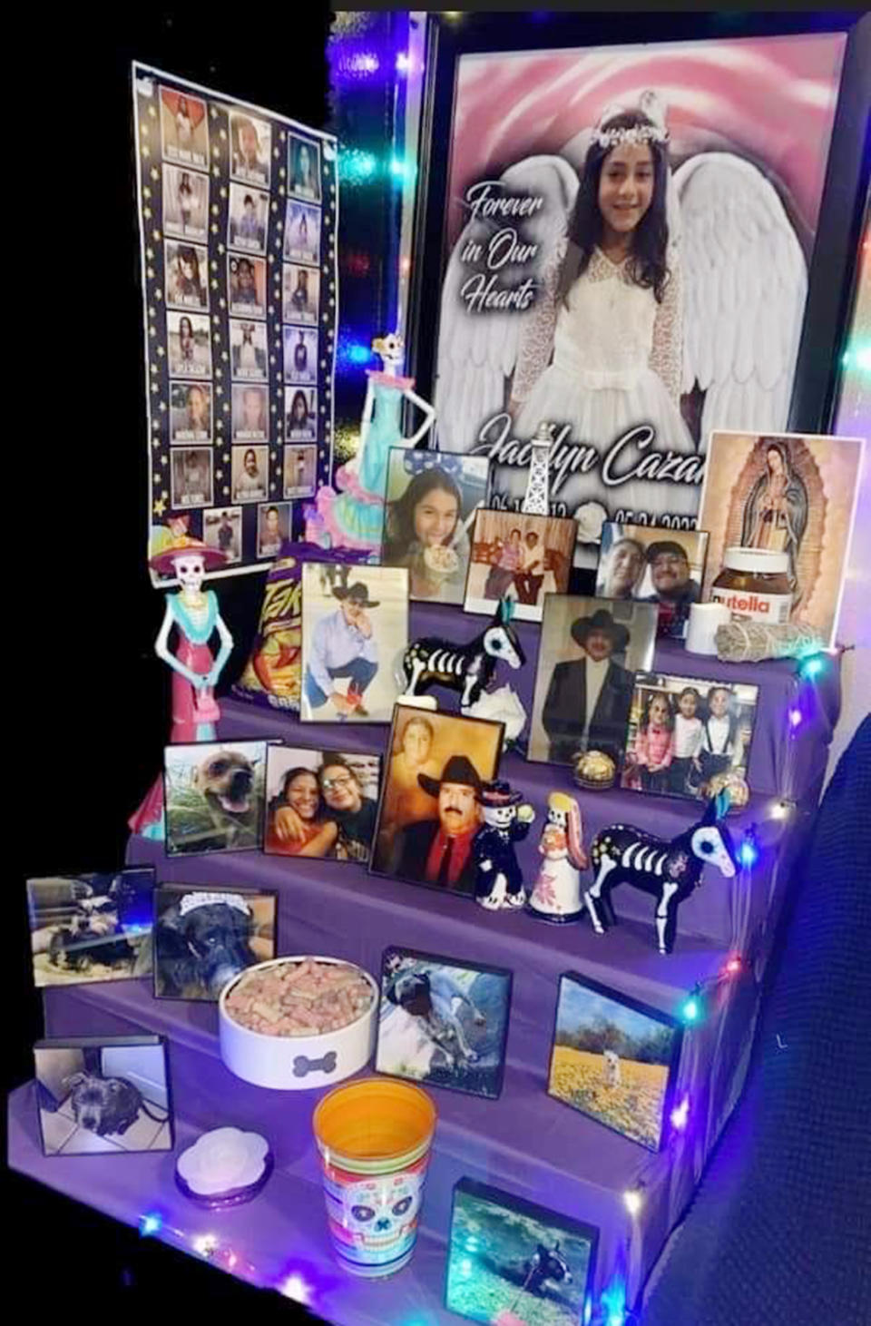 An altar for Uvalde shool shooting victim Jacklyn Cazares, 9, includes some of the things she loved in life. (Courtesy Christela Mendoza )