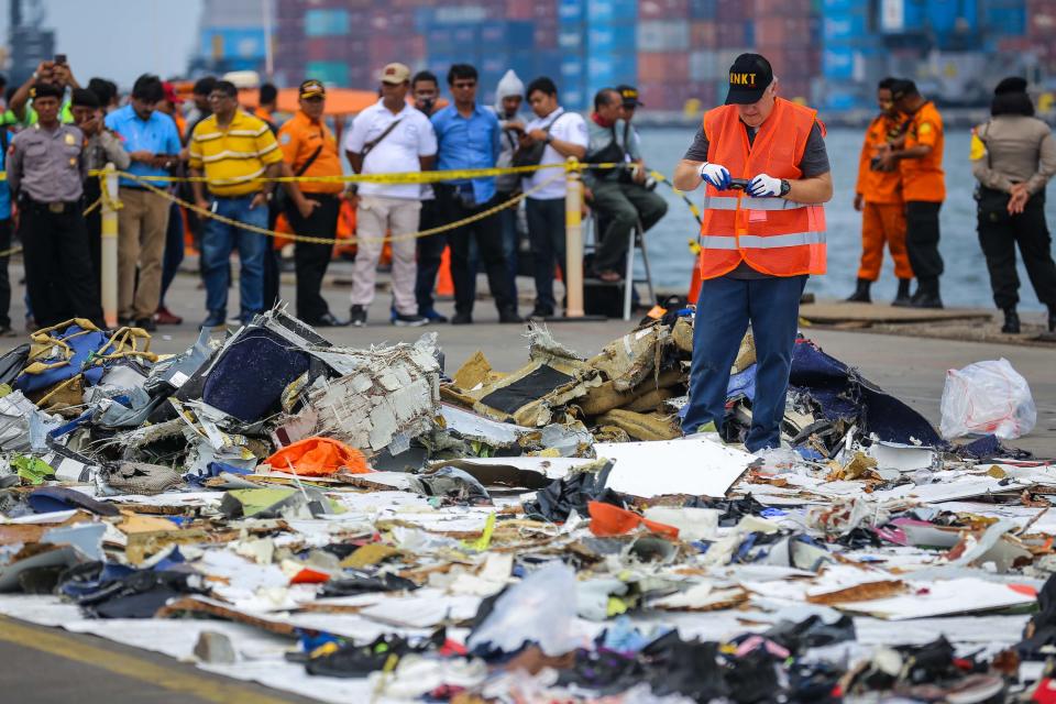 Wreckage from the doomed flight. Source: Getty