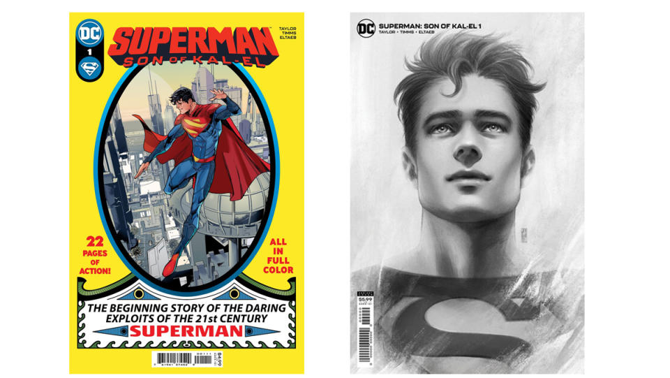 The principal covers for the first issue of Superman: Son of Kal-El 