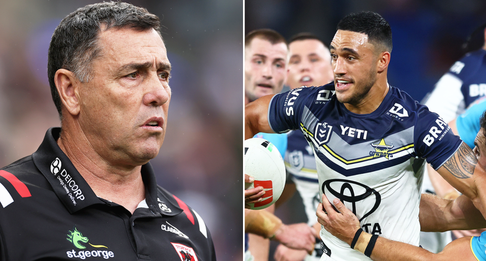 Dragons coach Shane Flanagan looks to have landed Cowboys star Valentine Holmes on a three-year deal from 2025. Pic: Getty