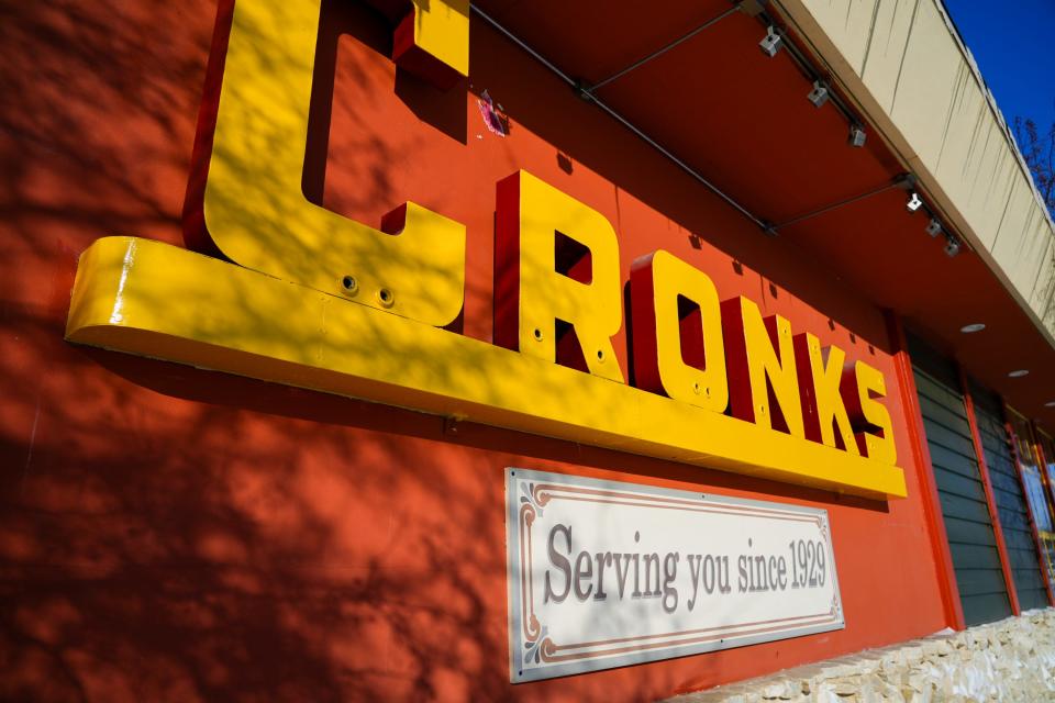 A sign outside Cronk's Café denotes the diner has been open since 1929.