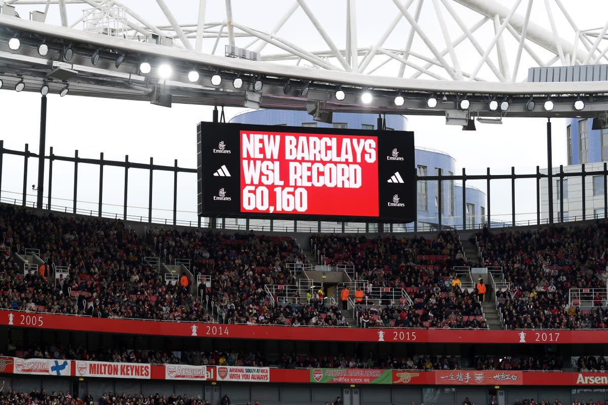 History-makers: Arsenal Women have smashed WSL attendance records at the Emirates Stadium (Arsenal FC via Getty Images)