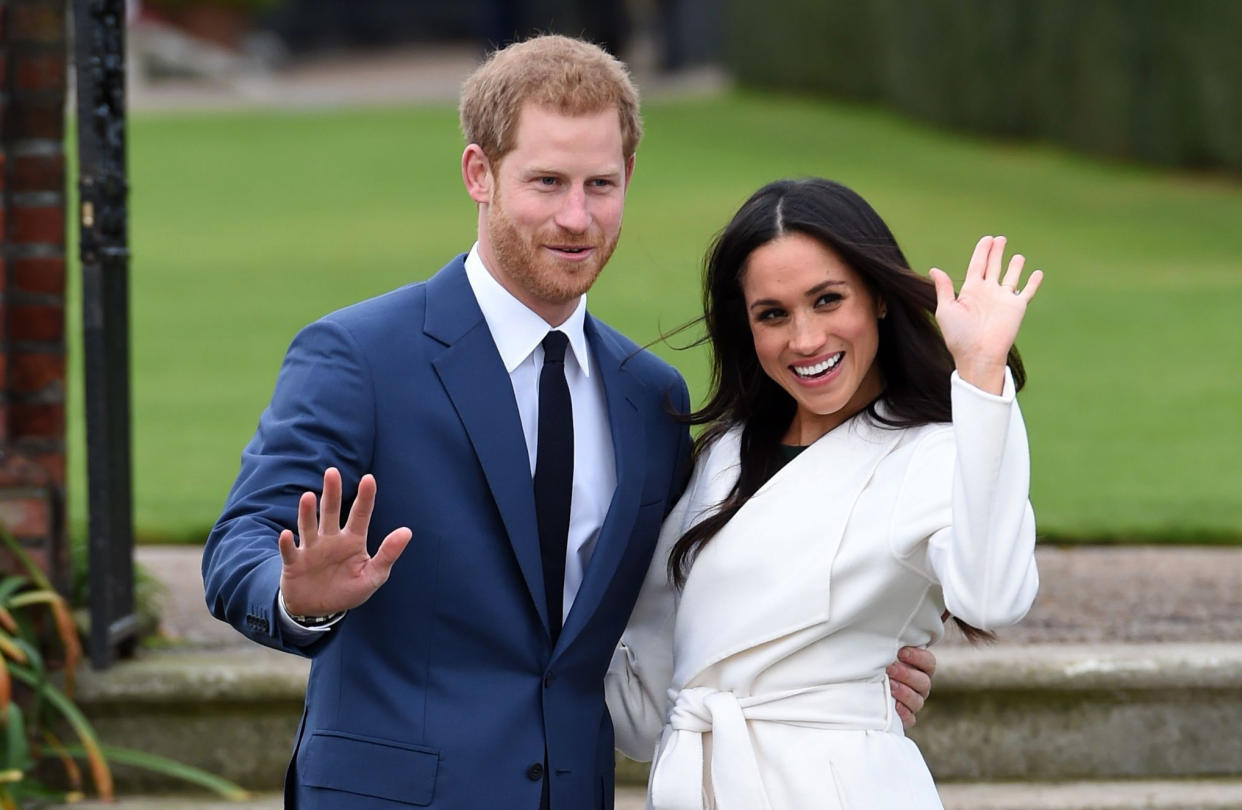 Happier times: Harry and Meghan's engagement. (Getty)