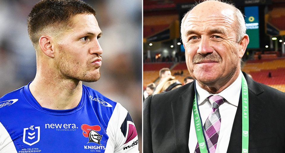 Pictured left Kalyn Ponga and right Wally Lewis