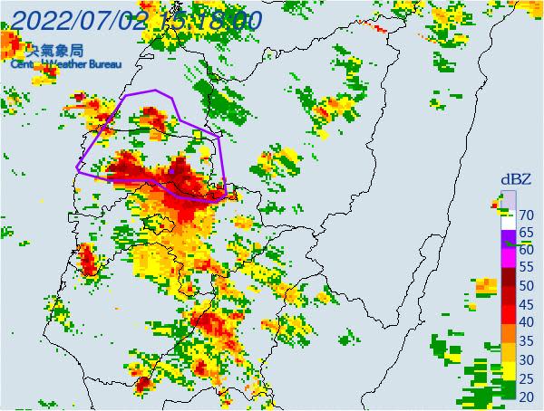 4縣市慎防大雷雨。（圖／中央氣象局）