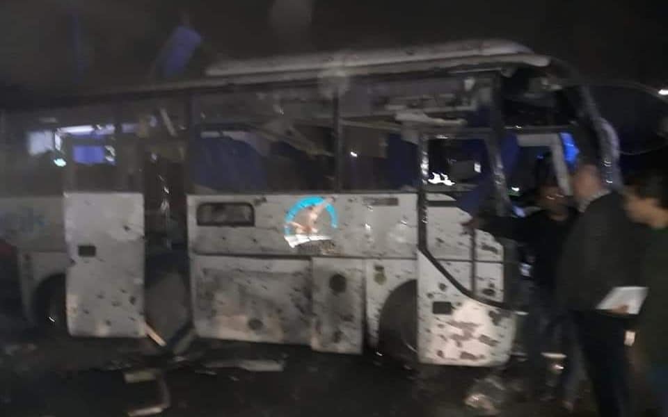 Aftermath of the terror attack on a tourist bus near the Giza pyramids - 007Nadia/Twitter