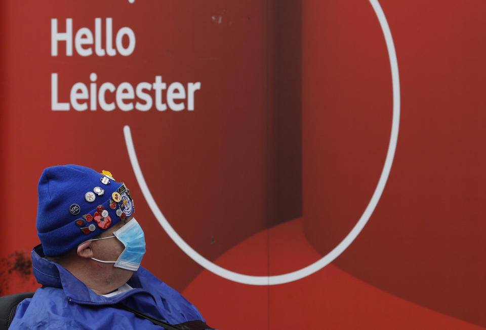 LEICESTER, ENGLAND - JULY 01: A man passes a closed vodafone shop on July 01, 2020 in Leicester, England. Ten per cent of all the recent UKs Covid-19 deaths occurred in Leicester, which became the first British city to be put into regional lockdown on Tuesday night. (Photo by Darren Staples/Getty Images)