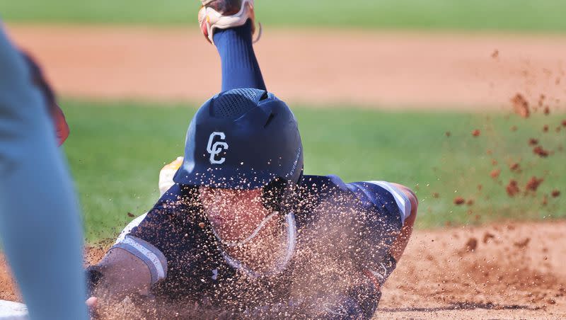 American Fork plays Corner Canyon in the 6A state baseball tournament in American Fork on Thursday, May 18, 2023. American Fork won 2-1.