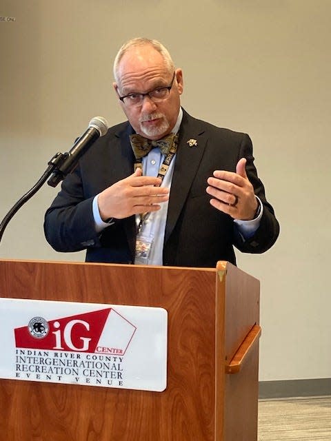 Indian River County Administrator John Titkanich delivered his first State of the County update Friday, July 14, 2022, at the county Intergenerational Recreation Center in Gifford.