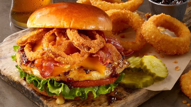 TGI Friday's signature whiskey-glaze chicken sandwich