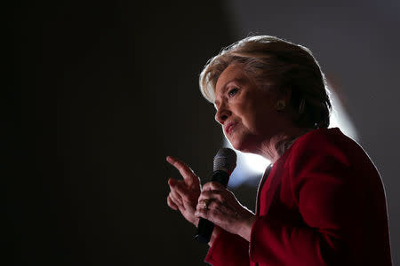 U.S. Democratic presidential candidate Hillary Clinton speaks during a rally in South Broward Area at Broward College-North Campus in Coconut Creek, Florida, U.S., October 25, 2016. REUTERS/Carlos Barria