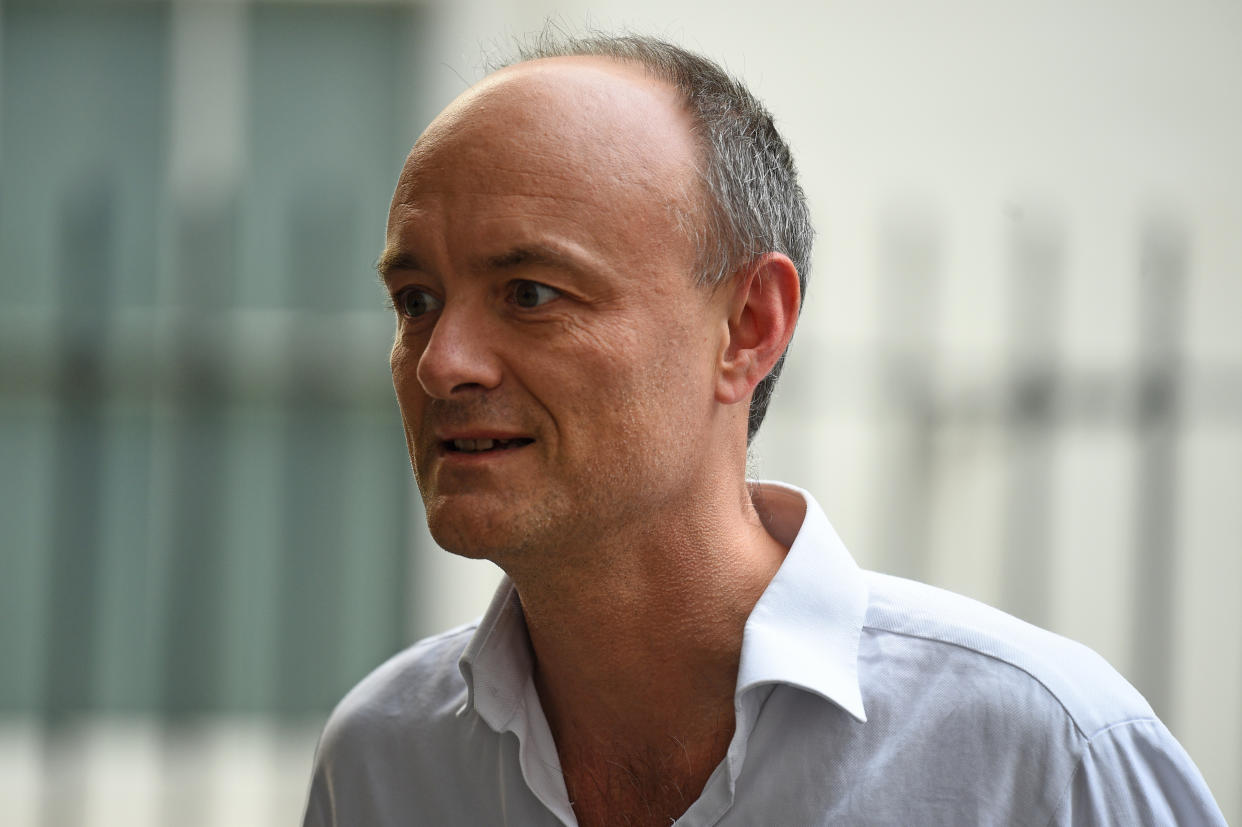 Senior aide to the prime minister Dominic Cummings, in Downing Street in Westminster, London.