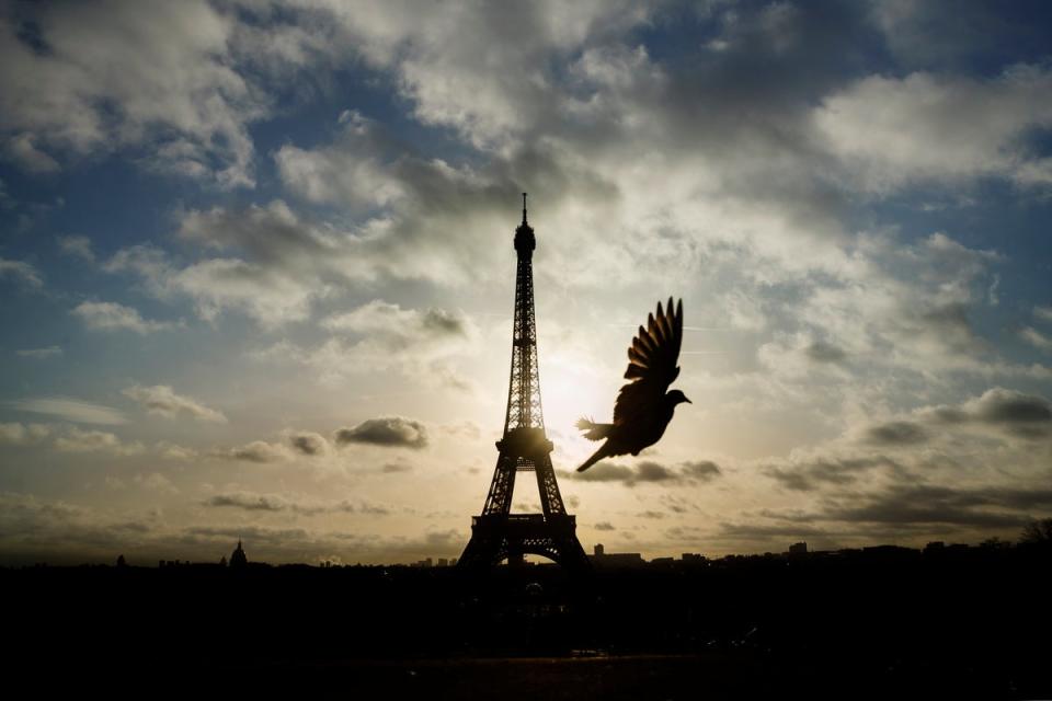 The Eiffel Tower is 324m high and weighs 7,300 tonnes  (AP)