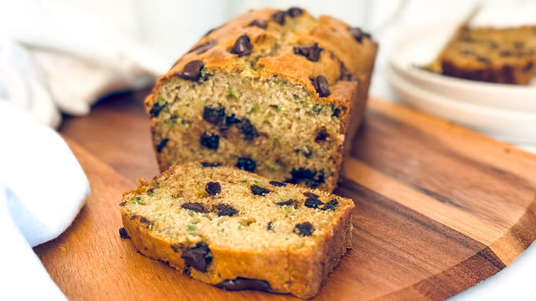 sliced loaf of raisin bread