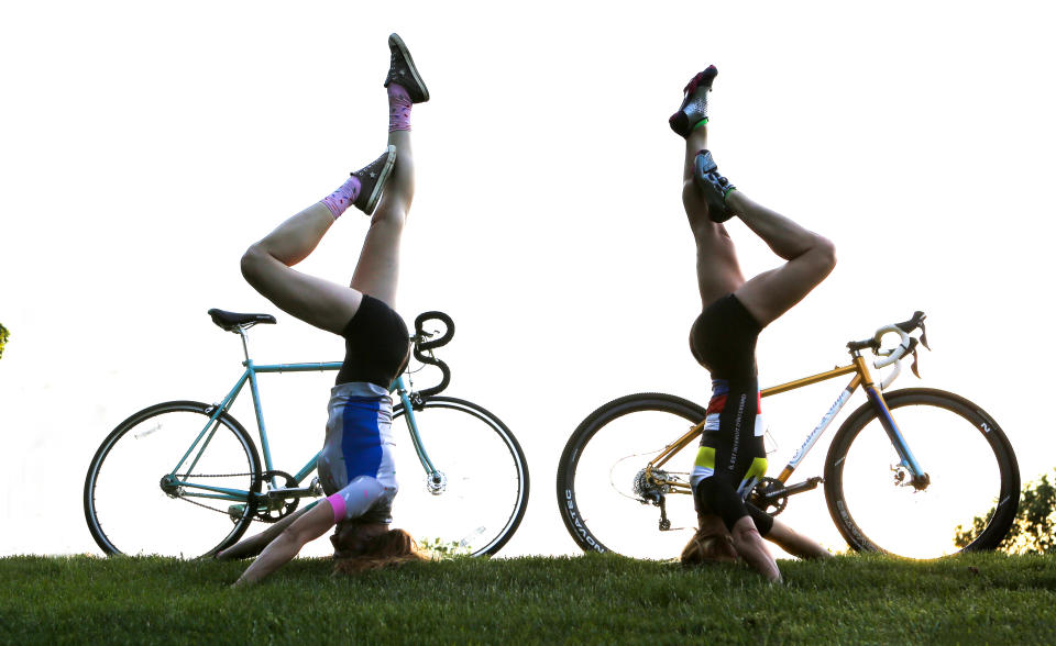 Yoga with bikes