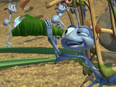 a bugs life flik looking through microscope at princess