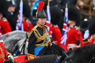 <p>LONDON, ENGLAND - MAY 06: Princess Anne, Princess Royal rides on horseback behind the gold state coach carrying the newly crowned King and Queen Consort as they travel down The Mall during the Coronation of King Charles III and Queen Camilla on May 06, 2023 in London, England. The Coronation of Charles III and his wife, Camilla, as King and Queen of the United Kingdom of Great Britain and Northern Ireland, and the other Commonwealth realms takes place at Westminster Abbey today. Charles acceded to the throne on 8 September 2022, upon the death of his mother, Elizabeth II. (Photo by Dan Mullan/Getty Images)</p> 