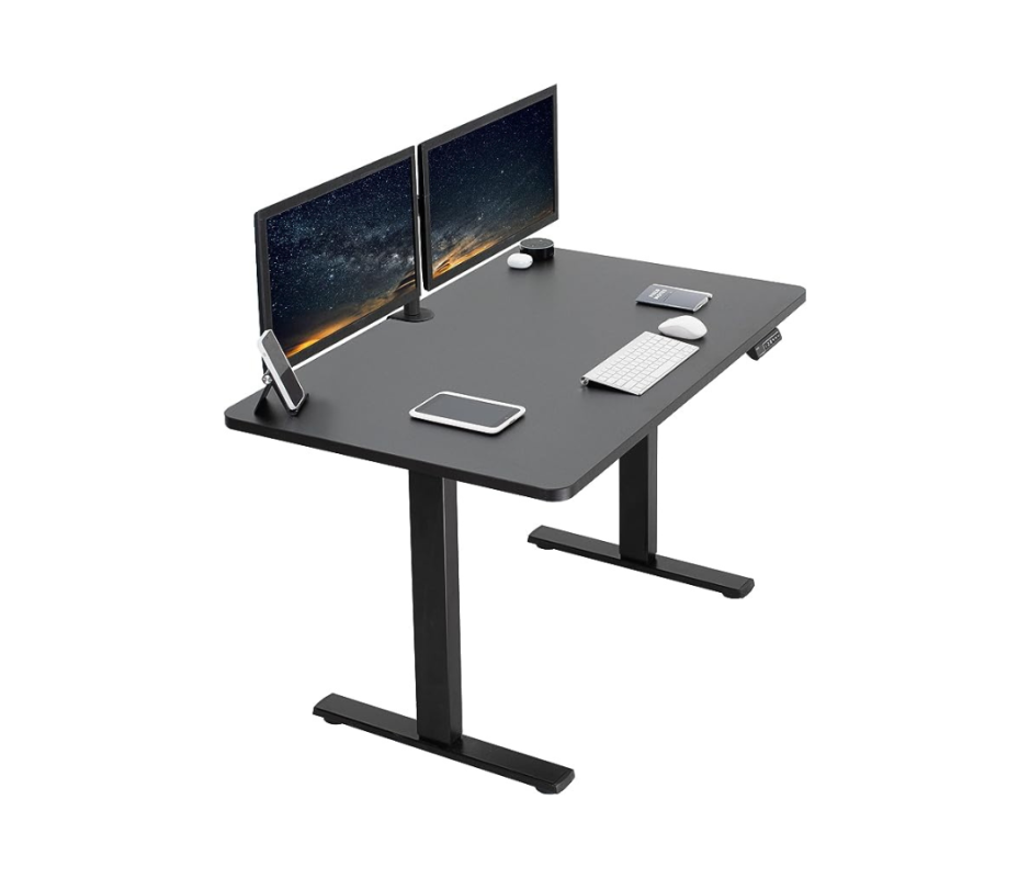 <p>Courtesy Image</p><p>Valverde's standing desk of choice is a little pricier than the basic models. However, it's made of steel, which makes it a sturdier choice than less expensive competitors.</p><p>[$230; <a href="https://clicks.trx-hub.com/xid/arena_0b263_mensjournal?q=https%3A%2F%2Fwww.amazon.com%2Fdp%2FB096L6XC4R%3Fth%3D1%26linkCode%3Dll1%26tag%3Dmj-yahoo-0001-20%26linkId%3D02e7863d24824a68329a94d598781a6d%26language%3Den_US%26ref_%3Das_li_ss_tl&event_type=click&p=https%3A%2F%2Fwww.mensjournal.com%2Fhealth-fitness%2Funder-desk-treadmill-workout%3Fpartner%3Dyahoo&author=Greg%20Presto&item_id=ci02cb9a0480002758&page_type=Article%20Page&partner=yahoo&section=Treadmill&site_id=cs02b334a3f0002583" rel="nofollow noopener" target="_blank" data-ylk="slk:amazon.com;elm:context_link;itc:0;sec:content-canvas" class="link ">amazon.com</a>]</p>