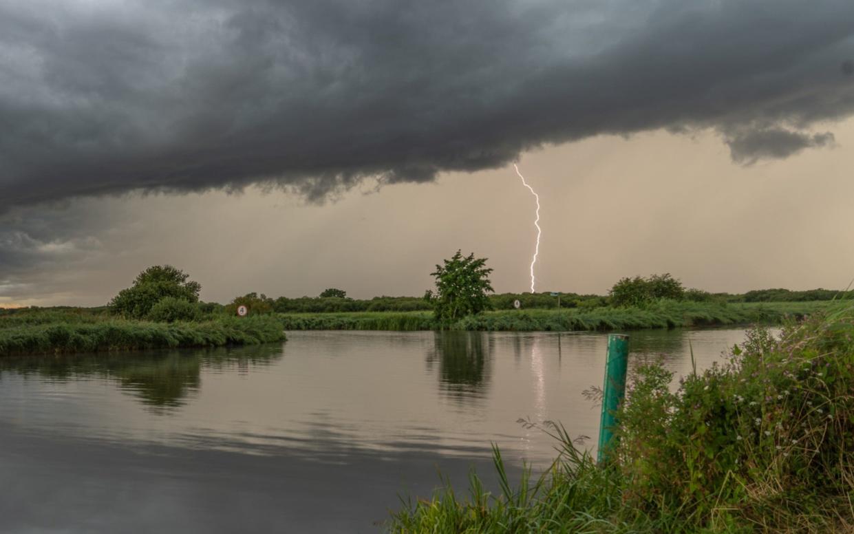 Lightning near Ludham, Norfolk on Wednesday evening - Steven Hardiman/Bav Media