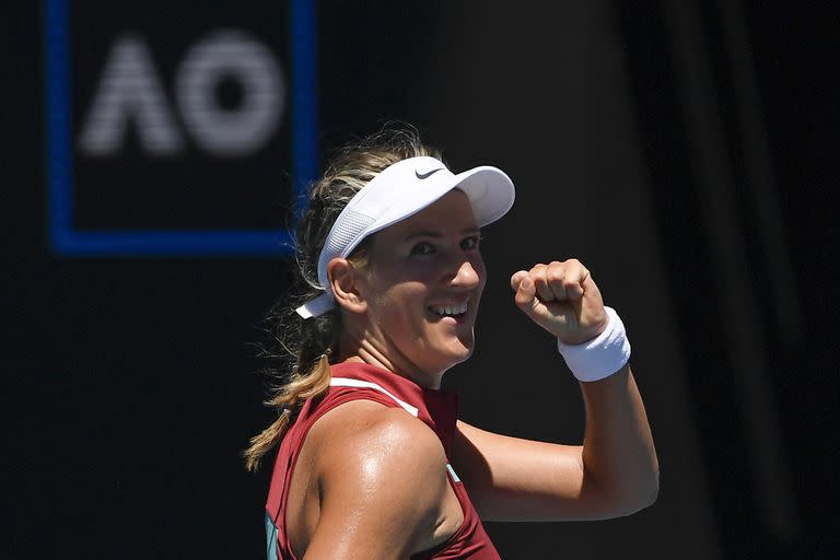 Victoria Azarenka durante el partido frente a Evina Svitolina, en Australia.