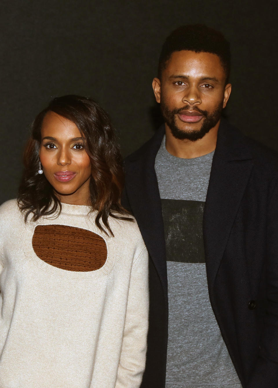 Kerry Washington and husband Nnamdi Asomugha pose at a screening for Annapurna Pictures film 