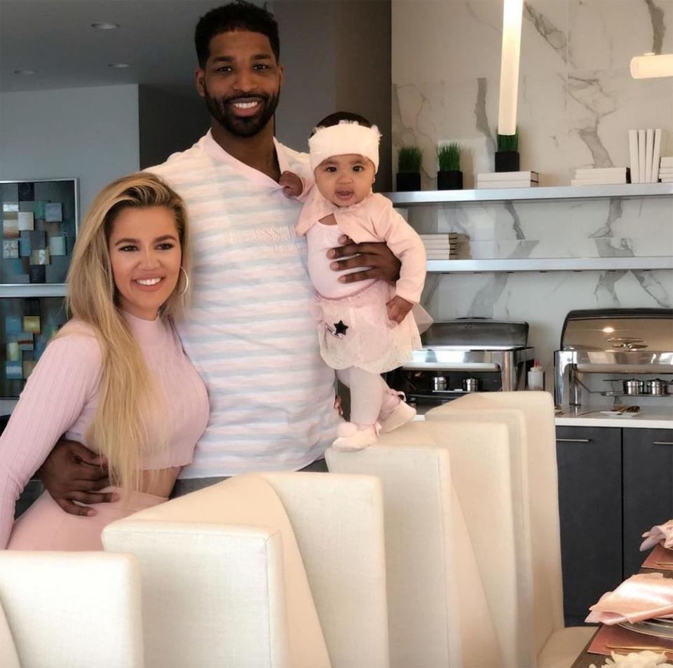 Khloé Kardashian and Tristan Thompson with daughter True