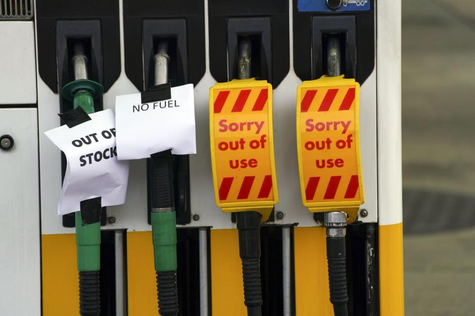 Thousands of petrol stations across the UK are out of fuel, according to an industry body (Steve Parsons/PA) (PA Wire)