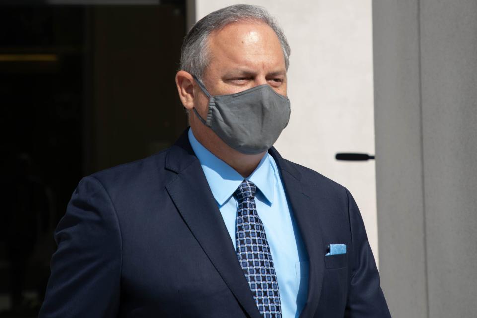 Scott Maddox leaves the U.S. Courthouse in downtown Tallahassee after Maddox was sentenced to five years in prison for federal public corruption Thursday, Sept. 9, 2021. 