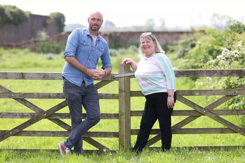 Anthony Prophet with Denise Laver from Hale Civic Society -Credit:Gary Oakley/Manchester Evening News