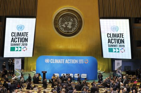 Delegations gather in the General Assembly Hall for the 2019 United Nations Climate Action Summit at U.N. headquarters in New York City, New York, U.S.