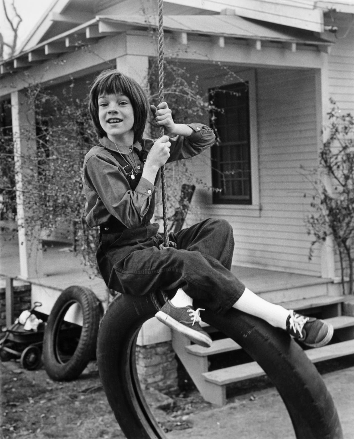 Mary Badham on the set of <em>To Kill a Mockingbird</em>, 1962 (Everett Collection)